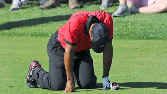 Tiger Woods returns to the course where he fell to his knees